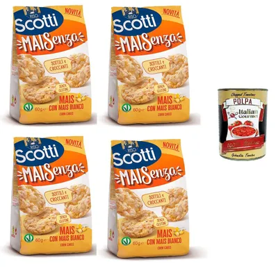 Produktbild von Riso Scotti Mai Senza Mit weißem Mais 4 x 60gr + Italian Gourmet polpa 400g