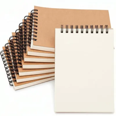 Obrázek produktu pro Blok notatů formátu A6, bez linek, balení 8 kusů, 80 listů v každém bloku, obal z kraftpapíru