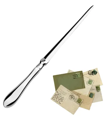 Produktbild von Brieföffner aus Metall in Silberfarbe, 23 cm lang