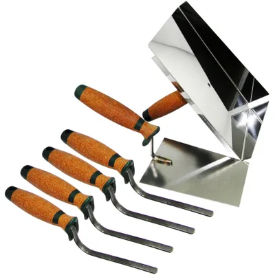 Produktbild von Fugblech Edelstahl Trapezkelle Verfugungsblech Fugenkelle 6, 8, 10, 12mm SET CT04