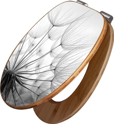 Produktbild von banjado Design WC Sitz Bambus Absenkautomatik -Ready For Takeoff - Toilettendeckel mit Absenkautomatik Holz/hochwertiger Bambus Klodeckel/WC-Sitz für alle gängigen Toiletten [TDB2 10405]