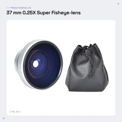 Productafbeelding van Dailygoods- Fisheye-lens 37 mm - Camera Lens - Opbergtas - Professioneel - Kwalitatief Hoogwaardig - Voor Auto- en Motoraccessoires