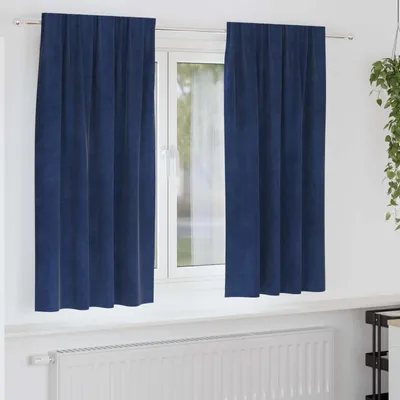 Immagine prodotto di Tende oscuranti 2 pcs Blu Scuro 140 x 175 cm Velluto