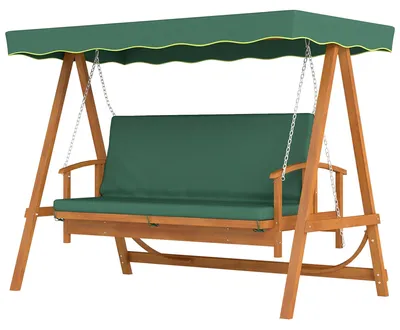 Zdjęcie produktu dla Haukała hollywoodzka z drewna z daszkiem przesuwanym | Kolor: Zielony | Wymiary: 130x236x181 cm