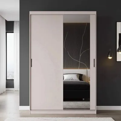 Productafbeelding van Kledingkast MIRANO 150x215 cm, kasjmierlook, schuifdeuren, beige, hoge kast