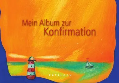 Produktbild von Pattloch Konfirmationsalbum mit wattiertem Einband, Schleife und verdeckter Spiralbindung