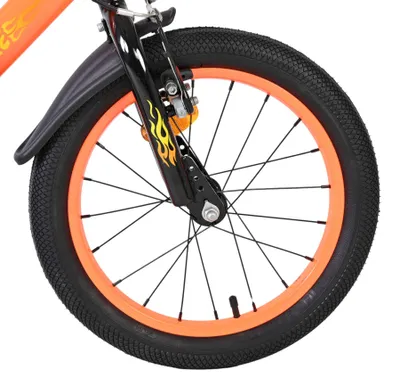 Produktbild von Volare Strike Kinderfahrrad – Jungen – 16 Zoll – Schwarz-Orange – Zwei Handbremsen
