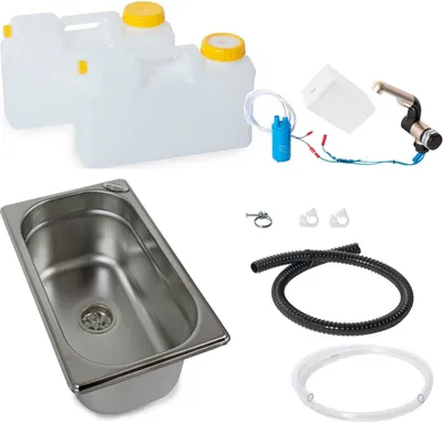 Immagine prodotto di Mini cucina da campeggio blocco cucina Barwig kit batteria lavello 265x160x100mm