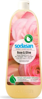 Image de Recharge de savon liquide Sodasan Rose & Olive 1L savon végétal doux (1 paquet)