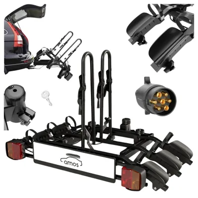Produktbild von Amos TYTAN 3 PLUS Anhängerkupplung Fahrradträger Plattform 3 Fahrräder 7PIN SCHWARZ