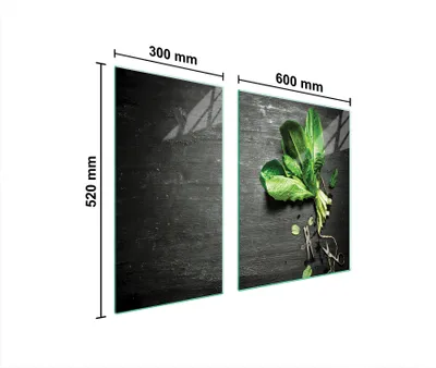 Image de Plaques de recouvrement pour cuisinière 2 pièces 90x52 Couverture pour champ vitrocéramique Verre Planche à découper Ardoise Épices
