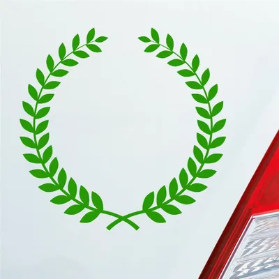 Produktbild von Auto Aufkleber Lorbeerkranz Insigne Auszeichnung Siegerkranz 10x10 cm Hellgrün Sticker Heckscheibenaufkleber