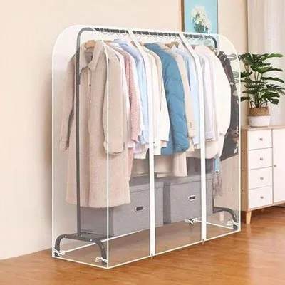 Productafbeelding van Kledingrail Hoes - Stofhoes Kledingrek - Kleding Beschermen - Duurzaam PEVA Materiaal - 150x75x150cm - Transparant