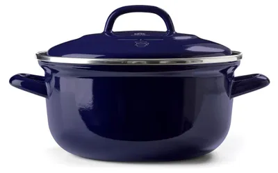 Dutch Oven 5,5 Qt, blauw, Kohlenstoffstahl, antihaftbeschichtet