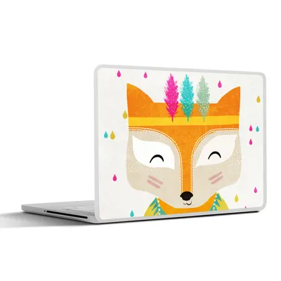 Produktbild von MuchoWow® Laptop Aufkleber Sticker Cover Tiere - Farben - Fuchs - Porträt 36.5x27.5 cm - Laptop-Sticker