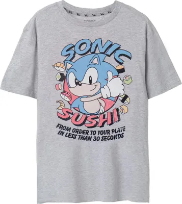 Image de Sonic The Hedgehog - T-shirt manches courtes pour homme NS7534 (L) (Gris chiné)