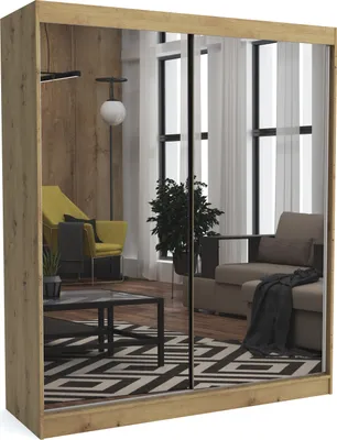 Produktbild von Moderner Kleiderschrank mit Schiebetüren und Spiegel DIDI 180 cm (ARTISAN)