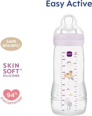 Obrázek produktu pro Kojenecká láhev MAM Easy Active, 6+ měsíců, 330 ml, dudlík velikost X, fialová