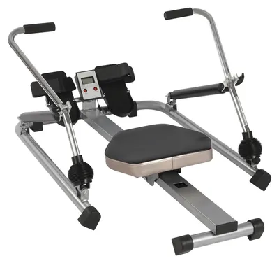 Immagine prodotto di Attrezzo fitness - Vogatore - Idraulico - Pieghevole - Resistenza regolabile - Sedile imbottito - Allenamento cardio e di forza - Nero