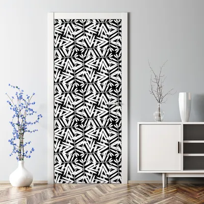 Produktbild von Dekorative Türtapete selbstklebend Tattoo Aufkleber Weiße und schwarze Abstraktion 70 x 200 cm