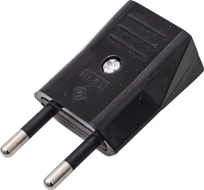 Produktbild von Flachstecker Stecker Extra Flach Schwarz 10A 2P 230V