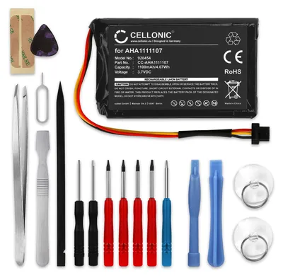 Image de CELLONIC 1x Batterie pour GPS / Navigation Compatible avec TomTom Go 600, Go 610, NAVIGATOR 6, AHA11111010 - (1100mAh, 3.7V) + kit d'outils