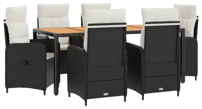 Productafbeelding van vidaXL Buitenmeubelset, 7 stuks, zwart en crème