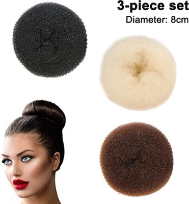 Produktbild von Haarknoten-Maker für Kinder, 3-teiliges Chignon-Donut-Socken-Dutt-Formular für Mädchen, Haar-Donut-Former für kurzes und dünnes Haar