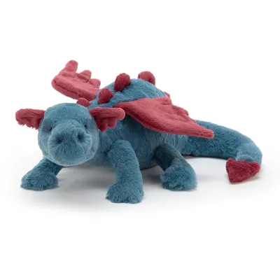 Produktbild von Plüschtier Drache 85cm - Niedliches Dino Kuschelkissen & Beruhigendes Spielzeug, Blau