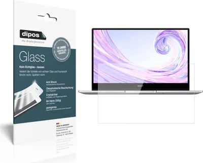 Produktbild von 2x Schutzfolie für Huawei MateBook D14 - Anti-Shock 9H Folie dipos Glass Kunststoffglas