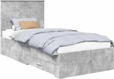 Obrázok produktu pre vidaXL Rám postele so zásuvkami betónová sivá 90 x 200 cm materiál na báze dreva