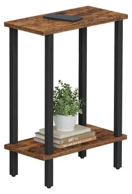 Image de Omgoods - Petite table d'appoint avec 2 niveaux, idéale pour les petits espaces