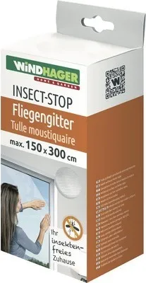 Produktbild von Fliegengitter Windhager Standard PLUS für Fenster ohne Bohren weiss 150x300 cm