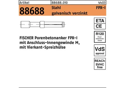 Obrázok produktu pre Fischer 519021, Expanzná kotva, Betón, M6, ETA-12/0456, 75 mm, 1 cm