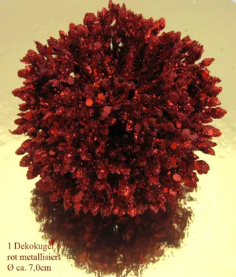 Produktbild von 1 Dekokugel metallisiert mit Pailetten rot ca. 7 cm