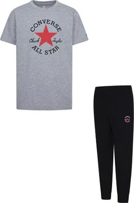 Obrázek produktu pro Converse Kids Dissected Ctp Fit – set s krátkými rukávy, černá, šedá, 13–15 let, černá, šedá, 13–15 let