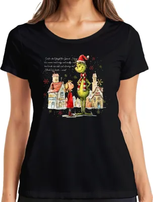 Obrázek produktu pro Santa Don't Forget The Grinch Cindy Lou Who Christmas Green Dámské tričko, černá, S