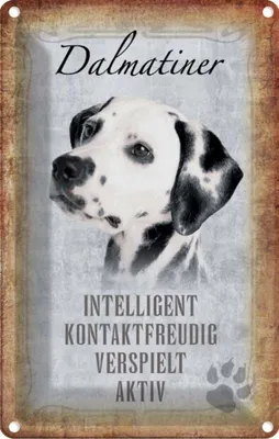 Produktbild von vianmo Blechschild 18x12 cm Dalmatiner Hund Tier Haustier