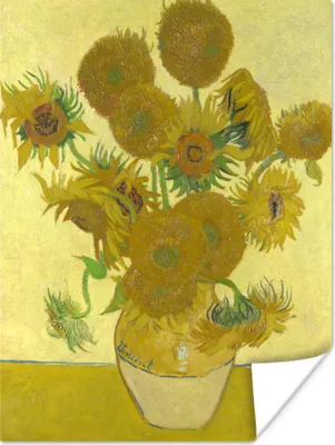 Produktbild von MuchoWow® Poster Sonnenblumen - Vincent van Gogh 90x120 cm - Wohnzimmer