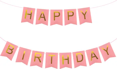 Produktbild von Oblique Unique Happy Birthday Girlande für Kinder Geburtstag Deko Party Banner Dekoration - rosa-gold