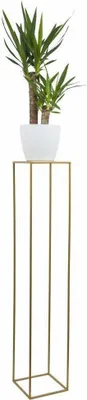 Produktbild von HowHomely Modern Pflanzenständer, Blumenhocker aus Metall Gold 100 cm Höhe - Blumenständer für das Haus
