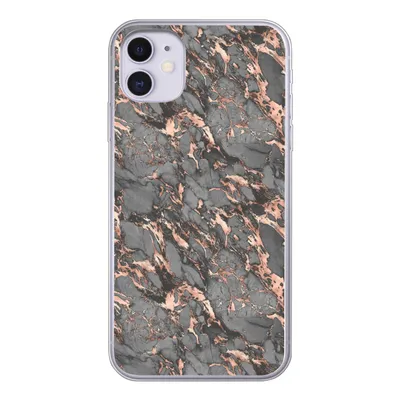 Produktbild von MuchoWow® Handyhülle Schutzhülle Hülle für iPhone 11 Marmor - Rose - Grau - Muster Silikon Softcase Handy Hülle - Handytasche
