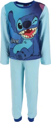 Obrázek produktu pro Bavlněné pyžamo Lilo & Stitch - Pohodlné pyžamo a noční prádlo pro děti od 4 let Světle modré