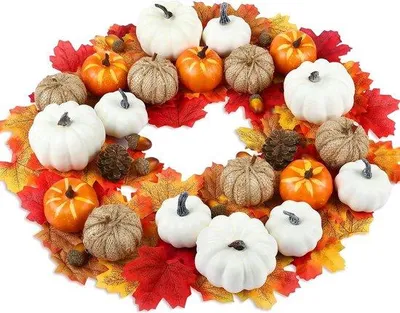 Produktbild von Famanu Herbstdecorationsset - 160 Teile - Kunstblätter, Kürbisse, Eicheln und Zapfen