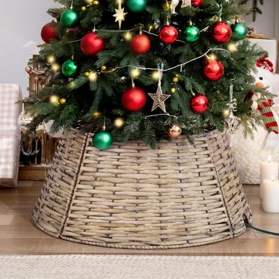 Productafbeelding van Rieten rok voor kerstboom, diameter 57 cm, wit