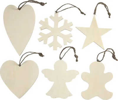 Produktbild von Creativ Company dekorieren Sie Ihre hölzernen Weihnachtsbügel, 6st.