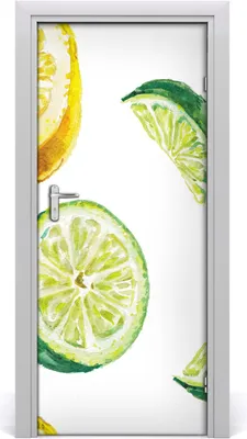 Produktbild von Tulup Türaufkleber 85x205 cm Dekorative Aufkleber Selbstklebend Wasserdichte Tapete Abnehmbar Schlafzimmer Wohnzimmer Wohnkultur - Limetten und Zitronen