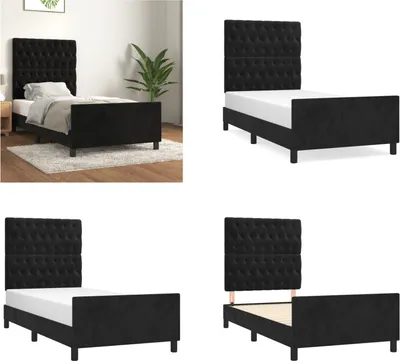 Obrázek produktu pro The Living Store Rám postele s čelem černý 90x200 cm sametový