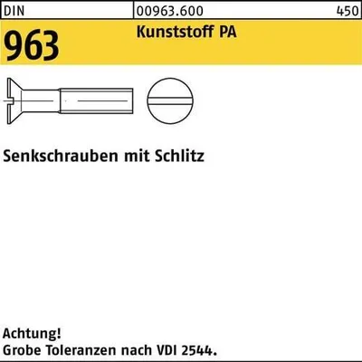 Produktbild von Reyher  Senkschrauben DIN 963 Kunstst. M 8x20 PA (200 Stück)