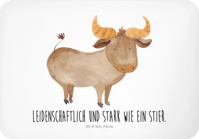 Produktbild von Mr. & Mrs. Panda magnet Sternzeichen Stier - Weiß - Geschenk, Rind, rechteckmagnet, Notizhalter, Geburtstag April, whiteboardmagnet, Kühlschrankmagnet, wandmagnet, Ochse